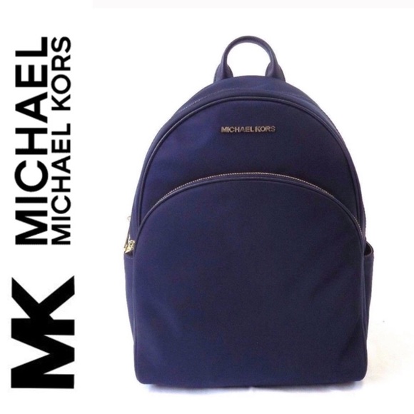 🆕 Navy Nylon Backpack MICHAEL KORS Jet Set Abbey - Picture 6 of 13